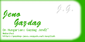 jeno gazdag business card